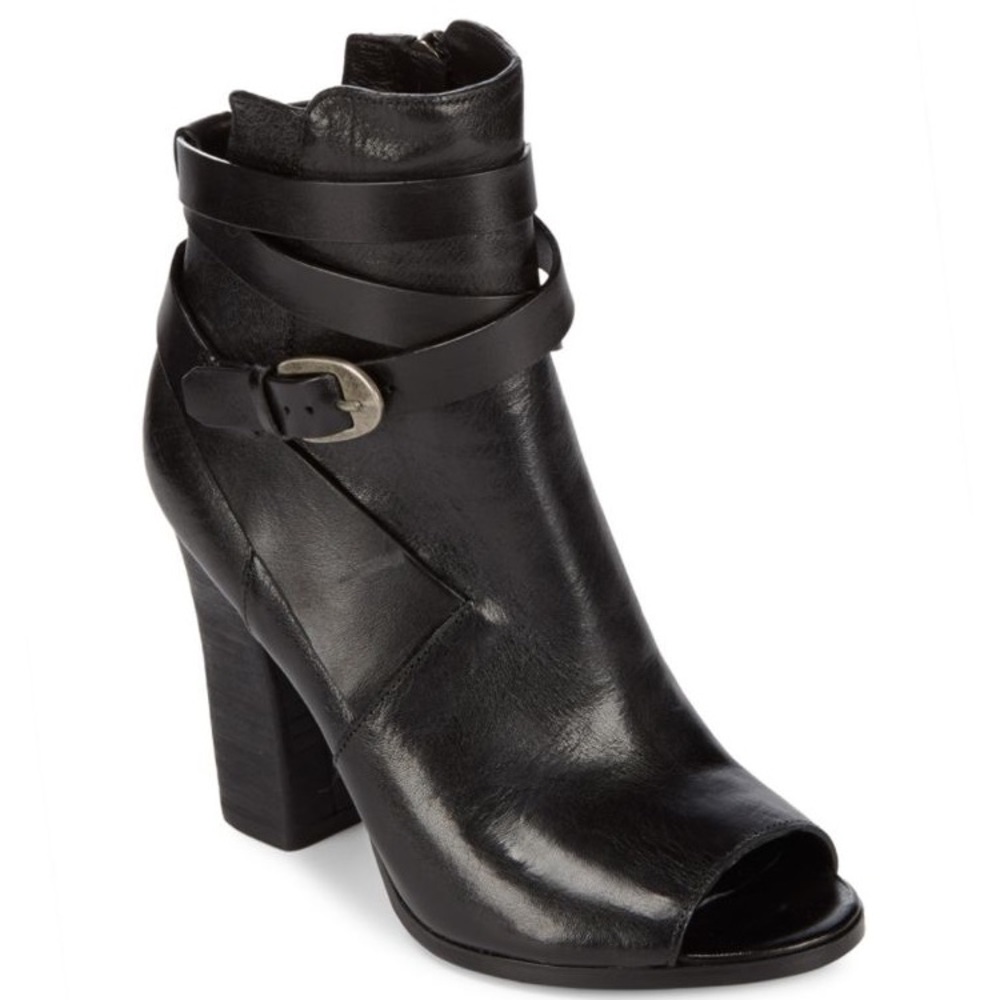 Black Leather Booties