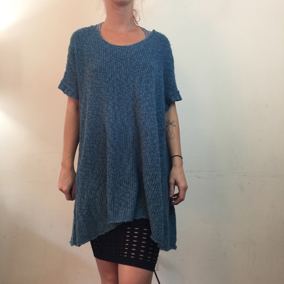 Free People Sweaters - Free People Country Blue Wide Sleeve Sweater Tunic
