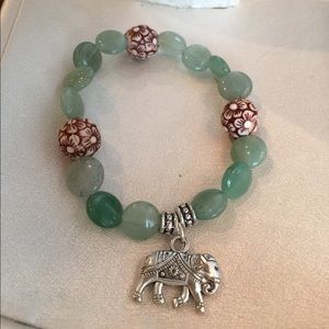 🐘Trendy Green & Shell Elephant Yoga Boho Bracelet