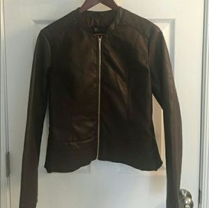 Kardashian Kollection Brown leather jacket