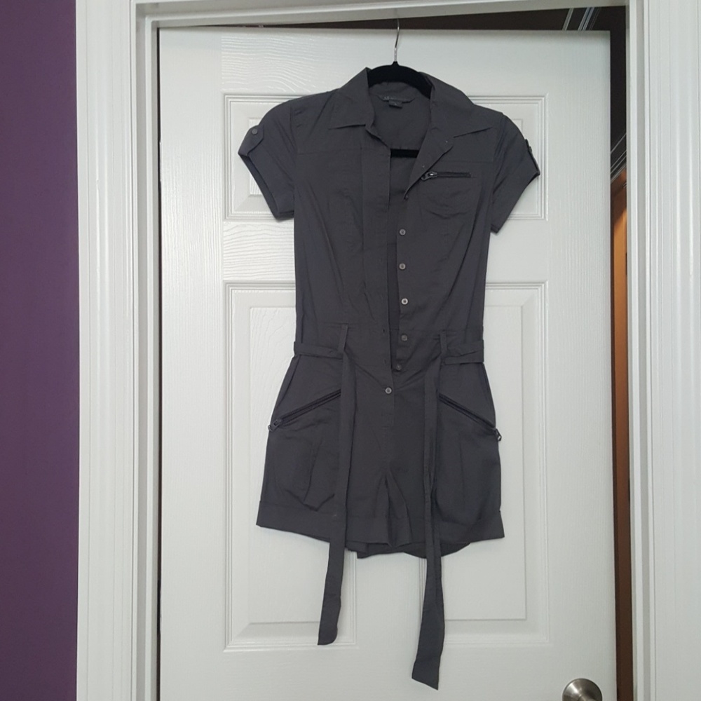 Armani exchange dark olive green button up romper