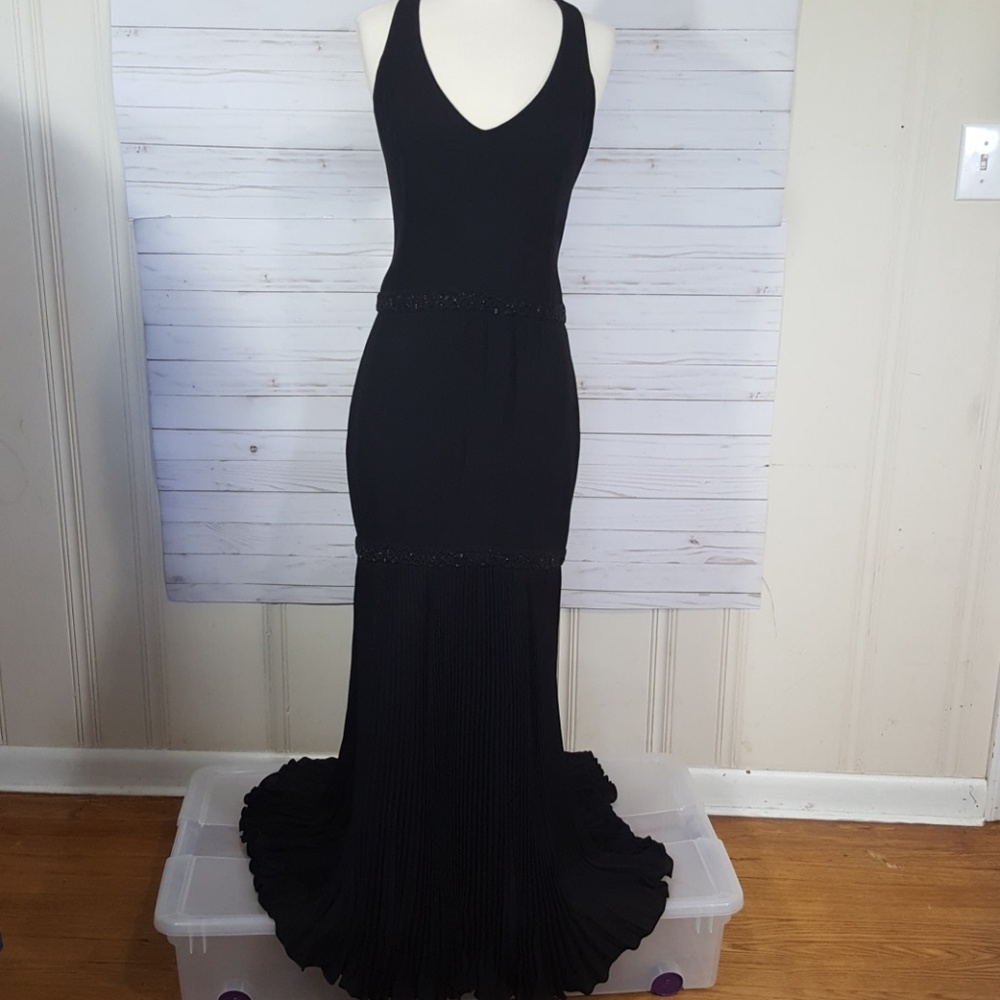Carolina Herrera Black Formal Silk Dress Size 8 - Picture 1 of 8