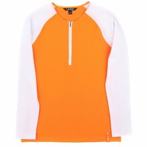 Ralph Neon orange half zip color block pullover