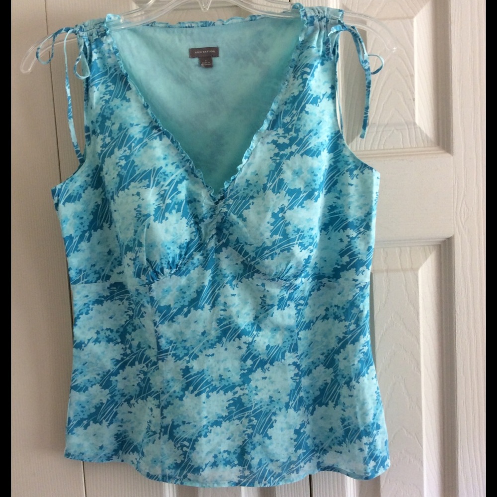 ANN TAYLOR TURQUOISE SLEEVELESS TOP, SIZE 4