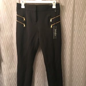 Express Black Stretch Pants with zippers 2r