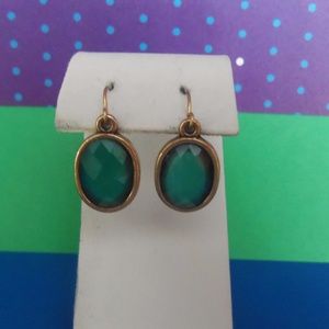 Vintage Blue Green Teardrop Earrings