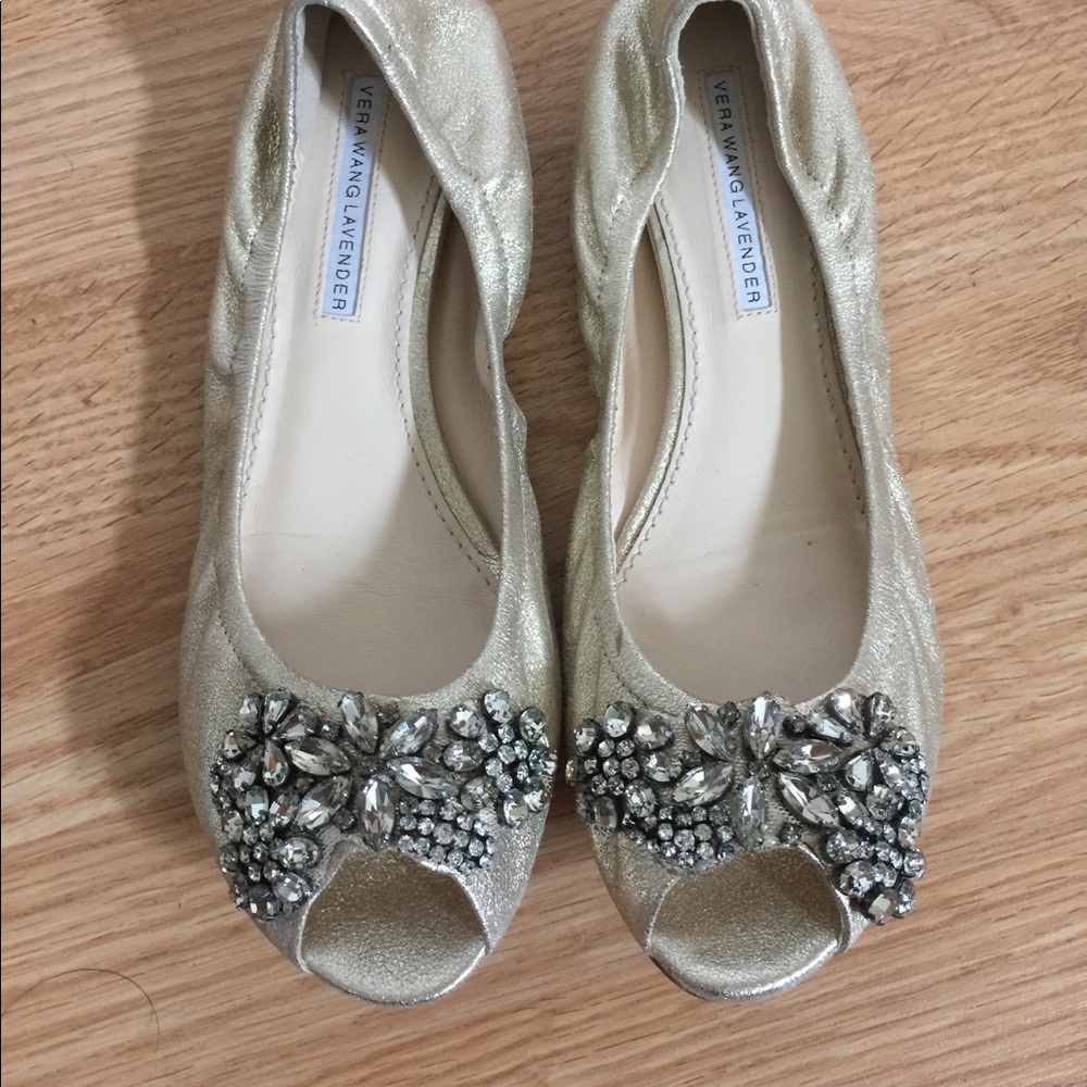 Vera wang lavender LUNA peep toe ballet flats 8.5