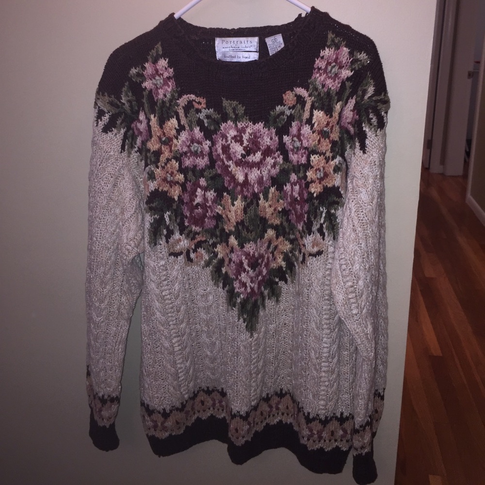 Hand knit sweater size large