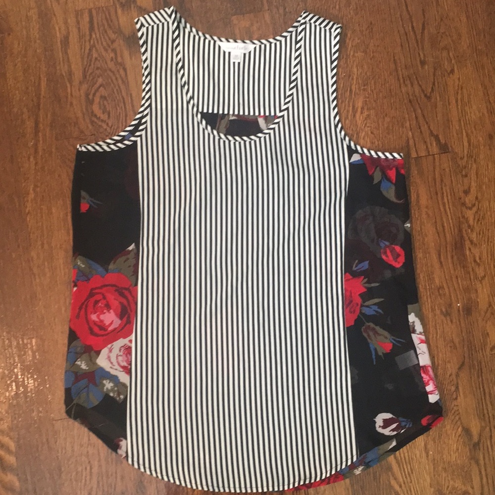 Strip and Floral Tank