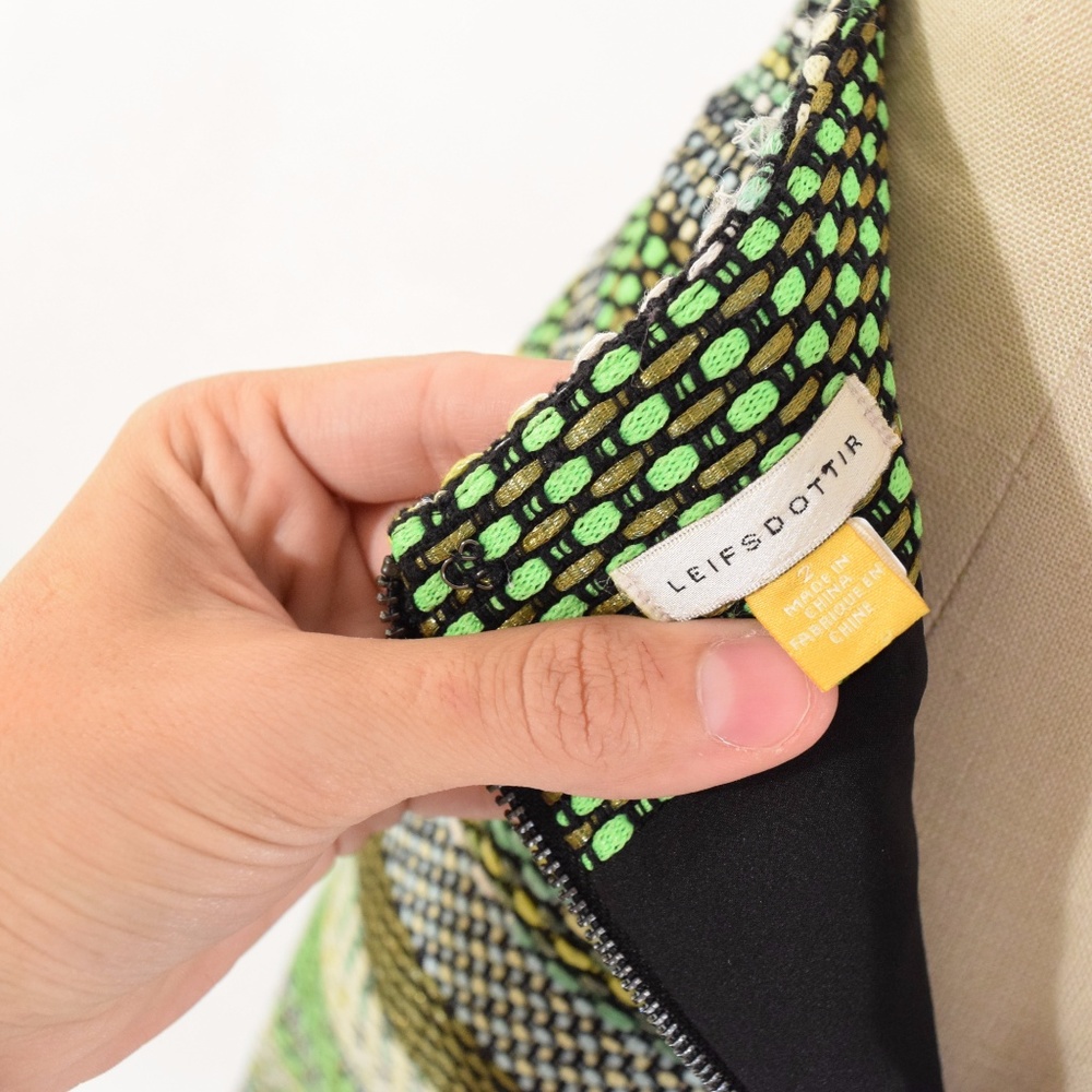 ❌Sold❌Leifsdottir Green Tweed Pencil Skirt - Picture 3 of 7