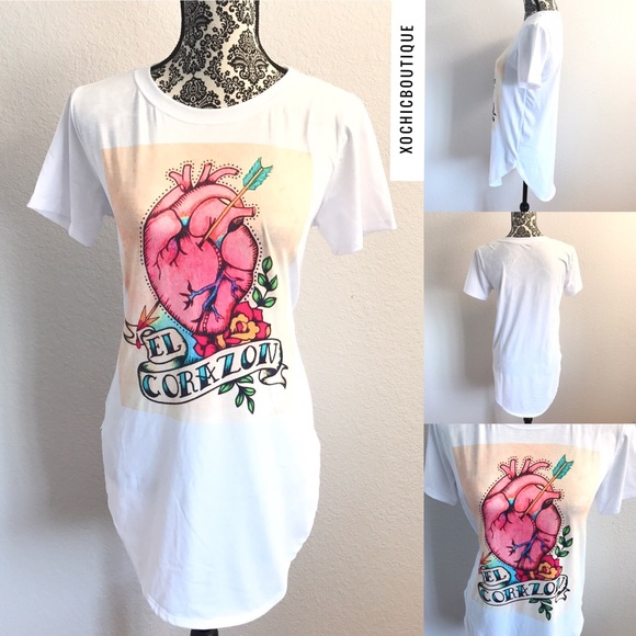 El Corazon heart Mexican art long tee Style Kim