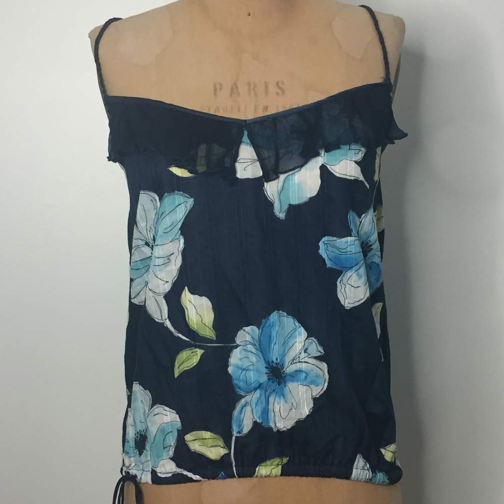 Abercrombie & Fitch Floral Blue Top
