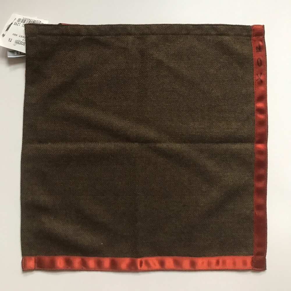 New brown wool pocket square Louis Boston