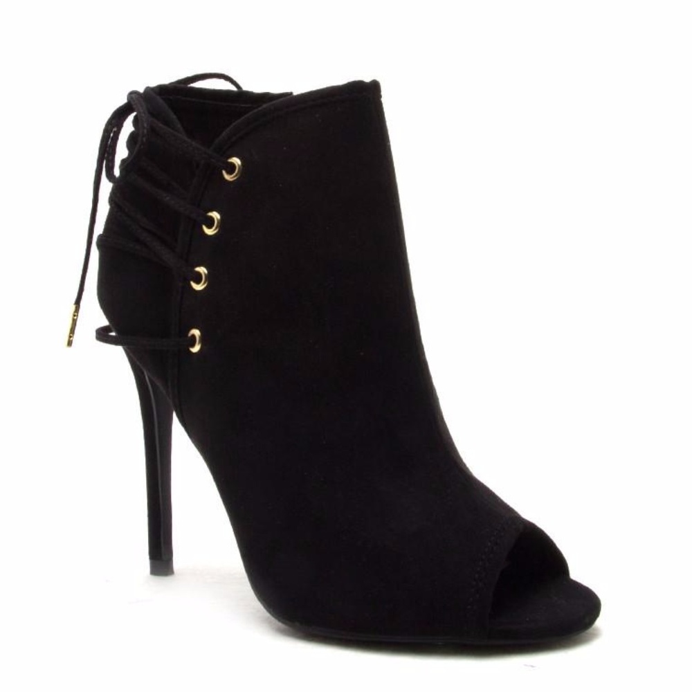 SALE‼️ Noemi Lace Up Accent Peep Toe Bootie - Picture 4 of 7