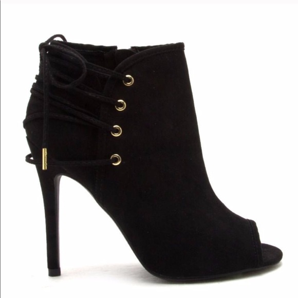 SALE‼️ Noemi Lace Up Accent Peep Toe Bootie - Picture 5 of 7