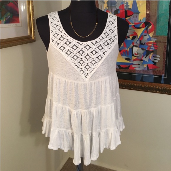 Free People Tops - ⭐️FREE PEOPLE CROCHET TANK 💯AUTHENTIC