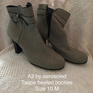 Taupe booties with heels