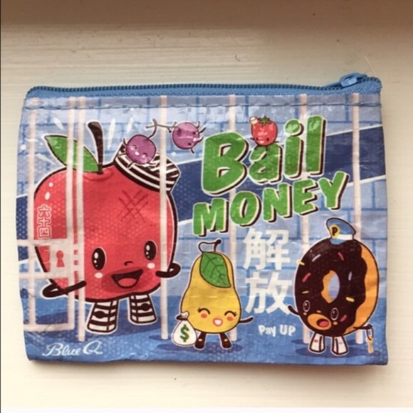 Accessories - "Bail Money, Pay Up" Coin Purse NWOT~Zipper Top~