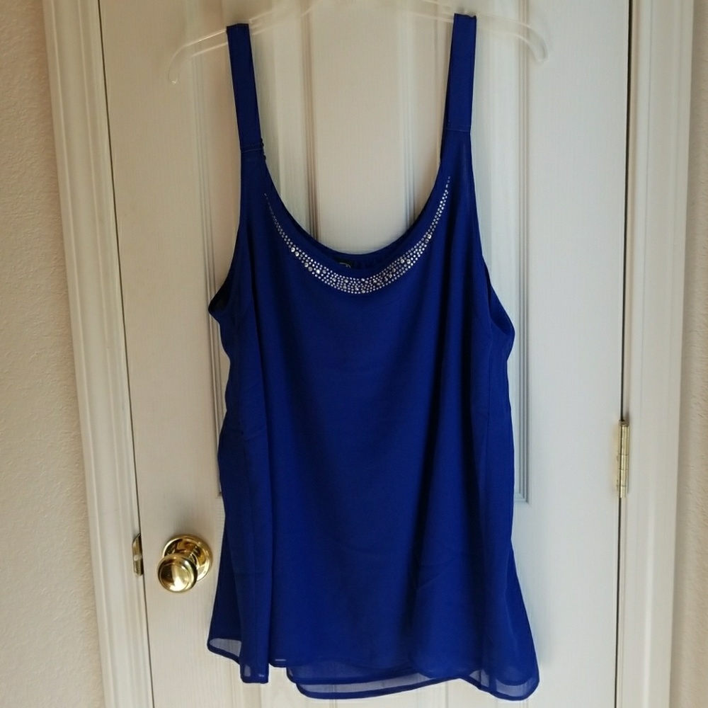 G&T ELECTRIC BLUE EMBELLISHED CAMISOLE SZ 3X