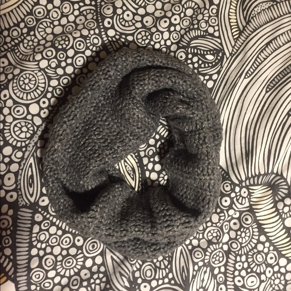 Grey Knit Circle Scarf