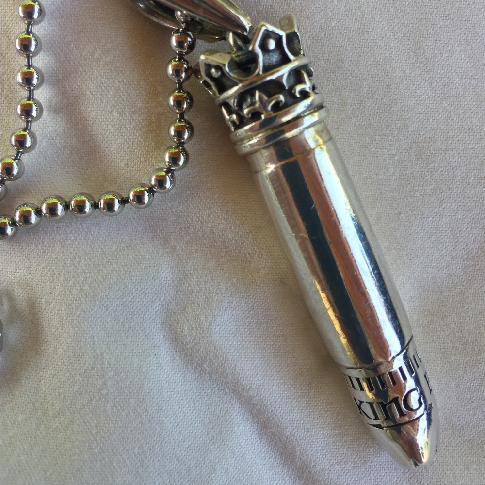 King Baby sterling silver bullet pendant and chain