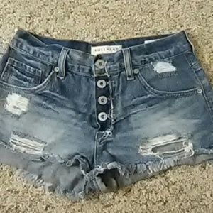 BUTTON UP DENIM SHORTS