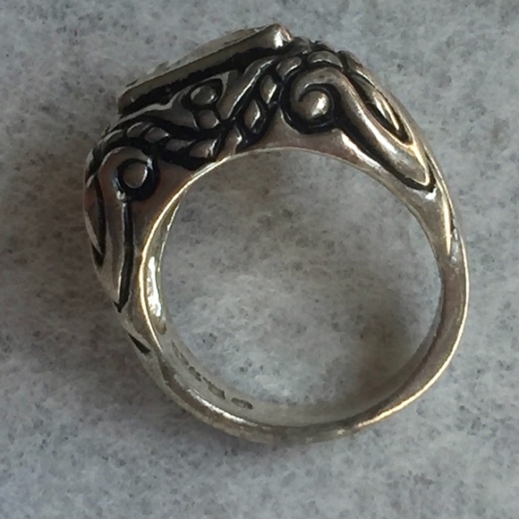 Vintage Solid Designer Sterling Silver CZ Ring - Picture 4 of 6