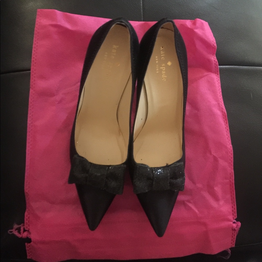 Kate Spade Black Bow Vintage Style heels