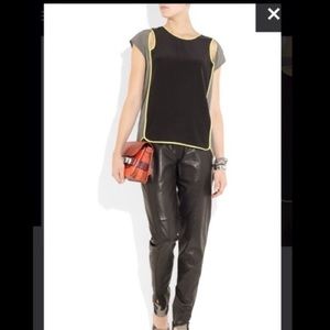 Alexander Wang Gray Enzyme Cutout Silk Crepe Top