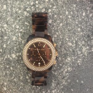 michael kors tortoise shell watch