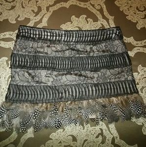 Bebe Feather Lace Skirt