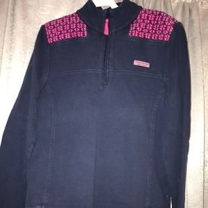 Dark blue and pink accent shepshirt