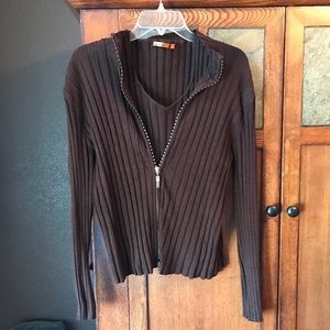 Belldini Sweater Cardigan and Tank Set