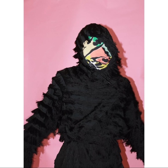 Rare JEREMY SCOTT x Adidas Fringe Hoodie Sz L - Picture 6 of 7