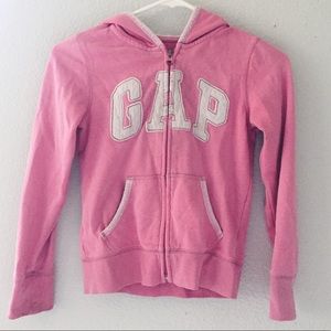 Girls pink gap zip up hoodie