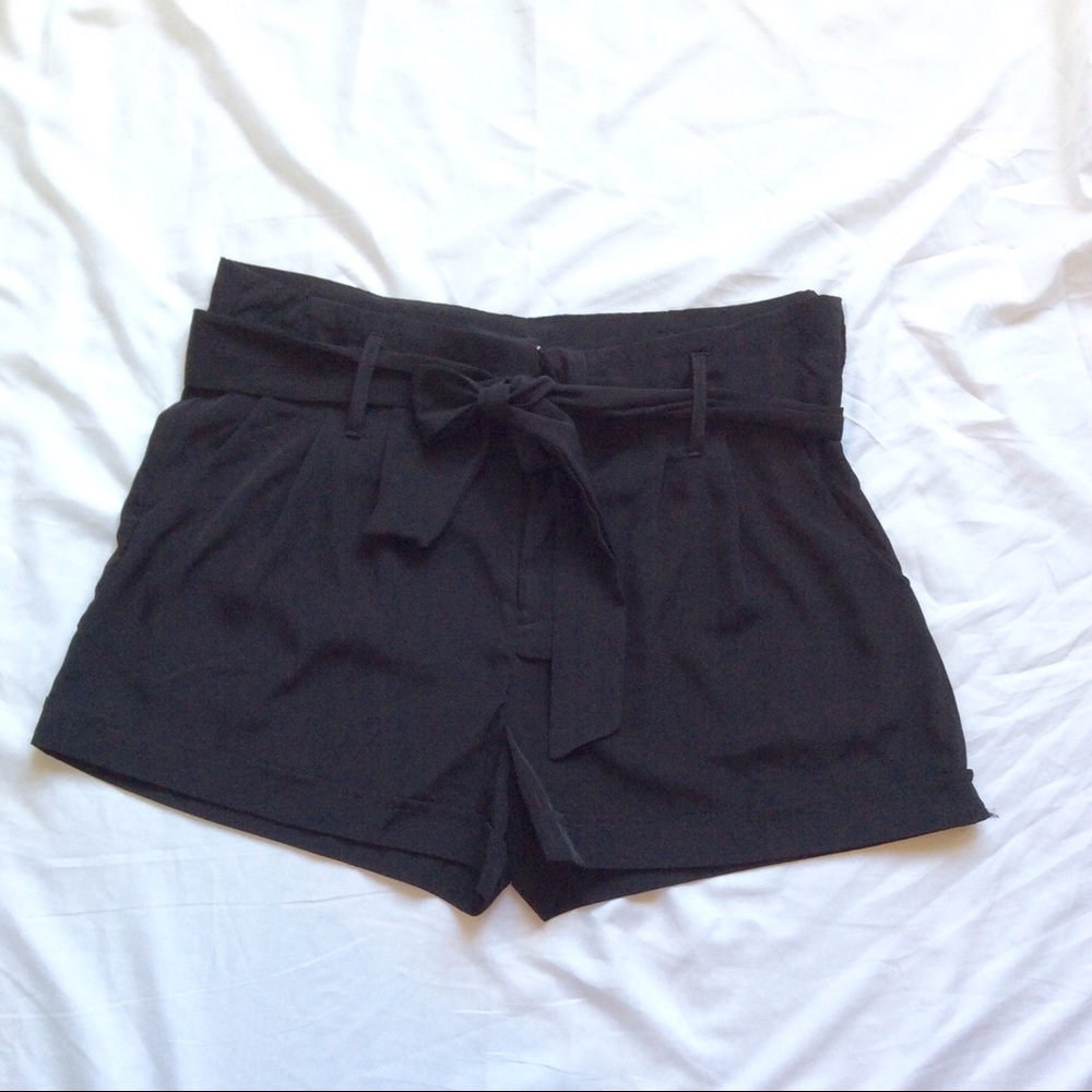 Just Ginger Black trouser shorts with bow