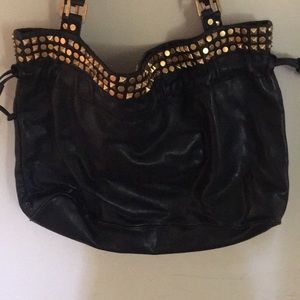 TORY BURCH BLACK BAG WITH GOLD STUDS