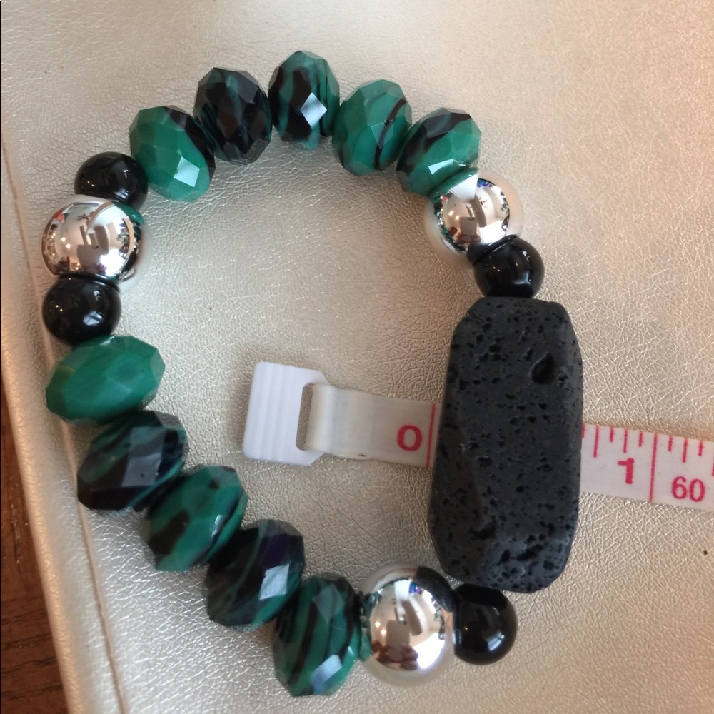 Large Black Lava Stone Diffuser Statement Bracelet - image 7