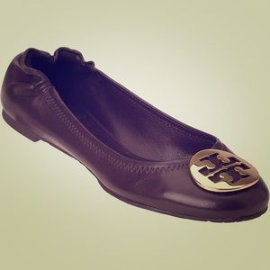 Tory Burch Reva Ballet Flat Brown Leather
