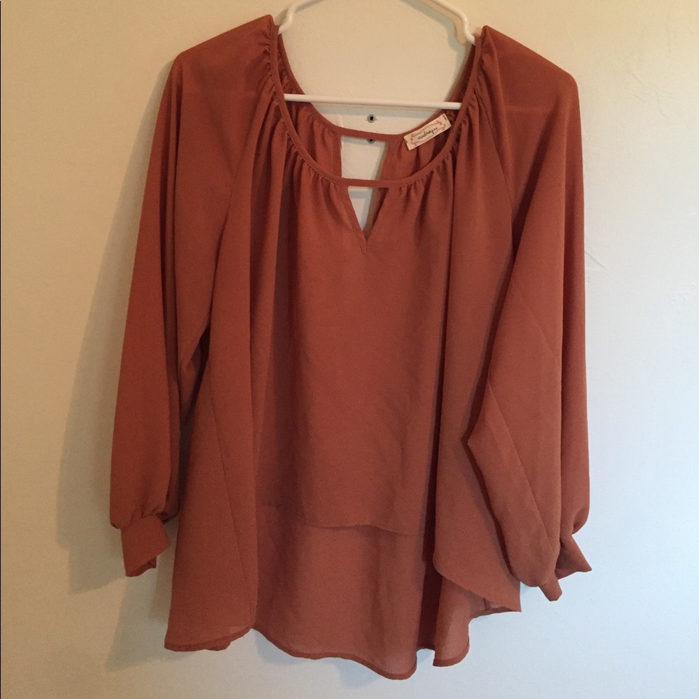 Audrey 3+1 Burnt Orange Blouse