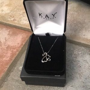 Kay jewelers open heart silver necklace