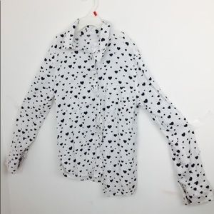 Polka dot long sleeve button up