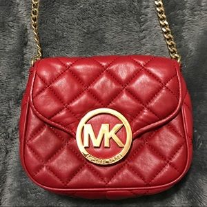 Michael Kors Red/Gold Crossbody Bag