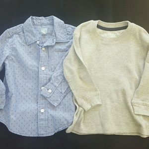 Bundle: long sleeve 2T button up and thermal tee