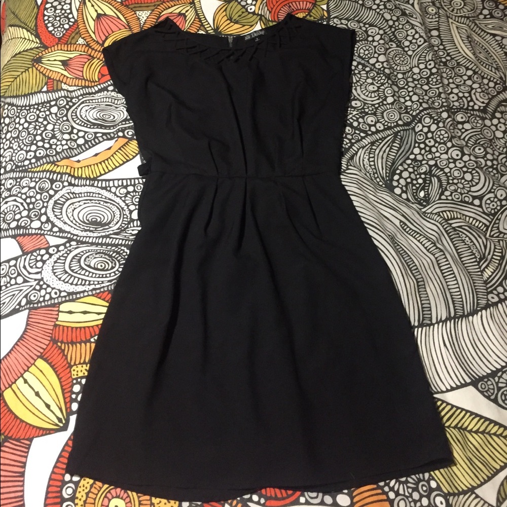 Black Dress with Cut Out Trim