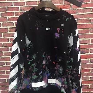 Off White Galaxy Print Crewneck