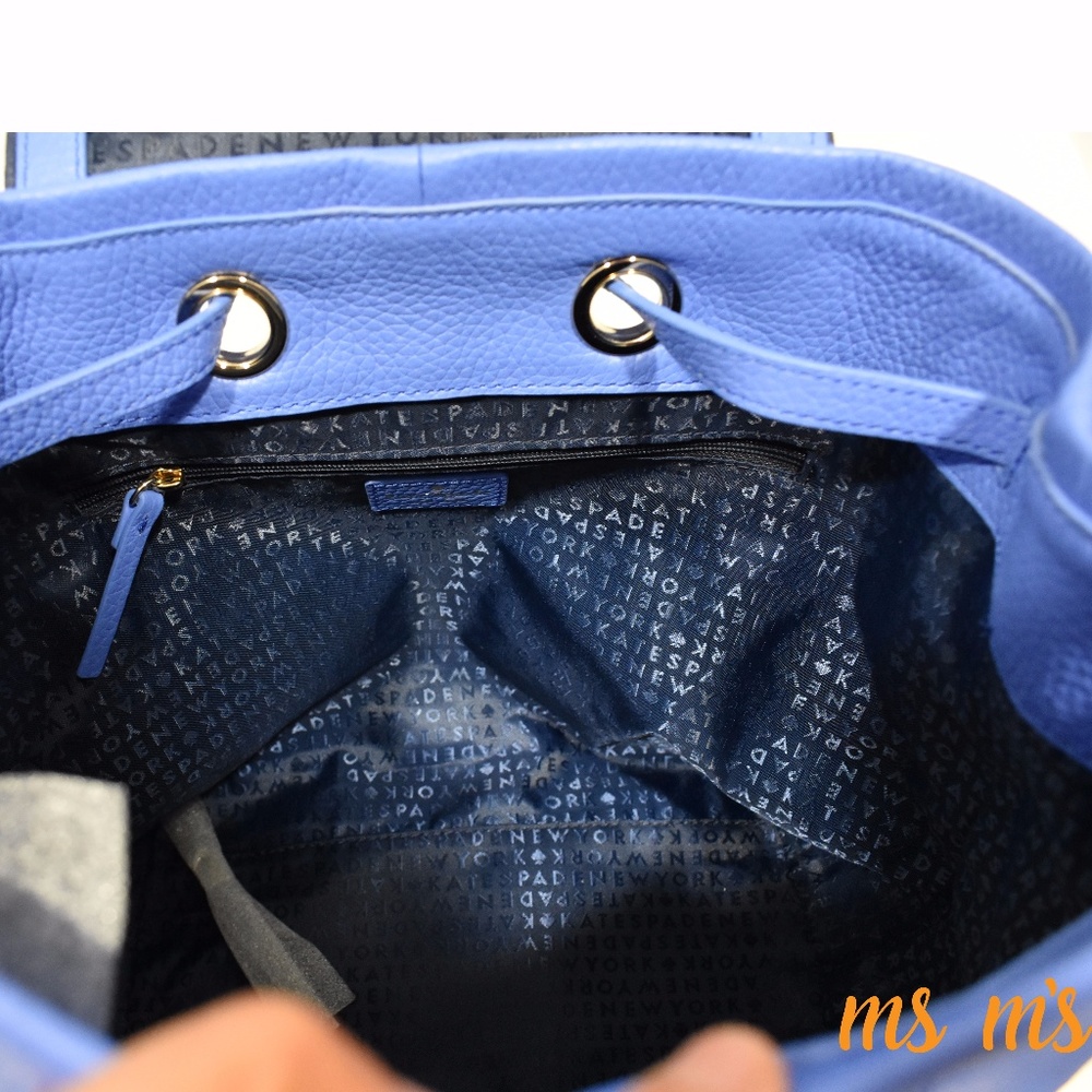 NWT kate Spade Leather blue back pack - Picture 4 of 8