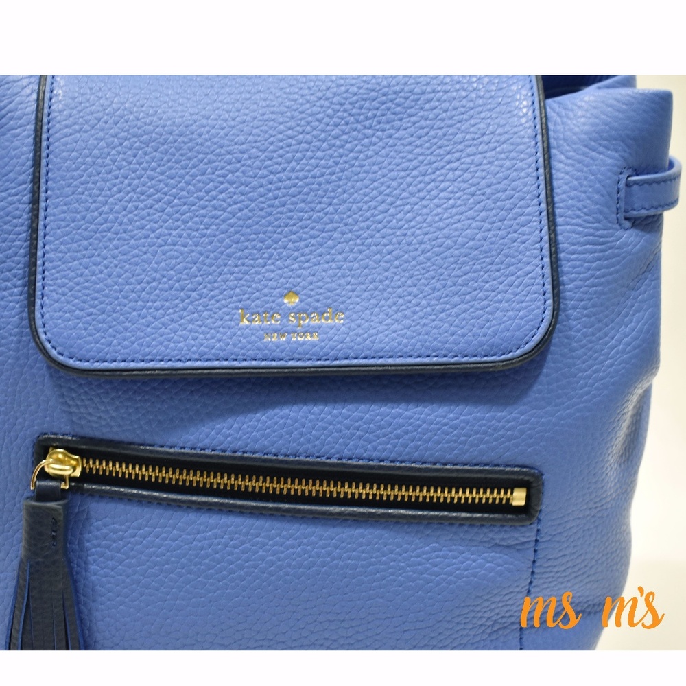 NWT kate Spade Leather blue back pack - Picture 3 of 8