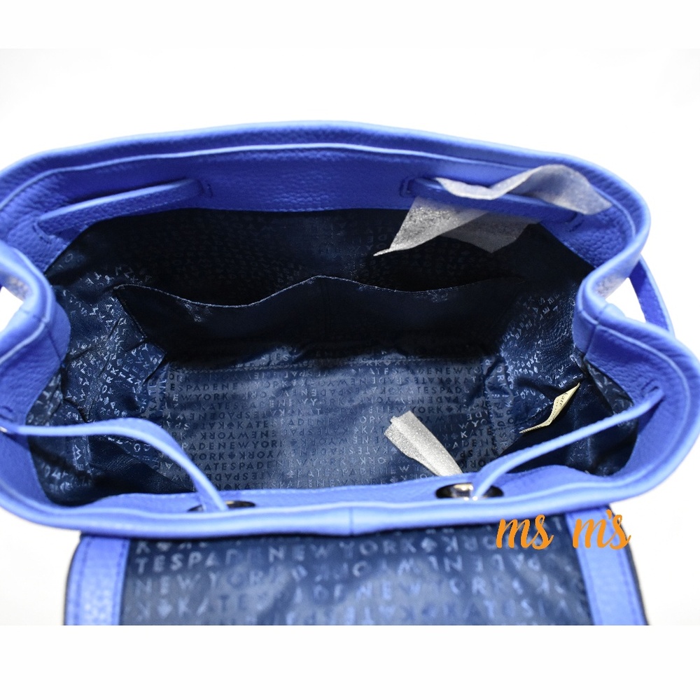 NWT kate Spade Leather blue back pack - Picture 5 of 8