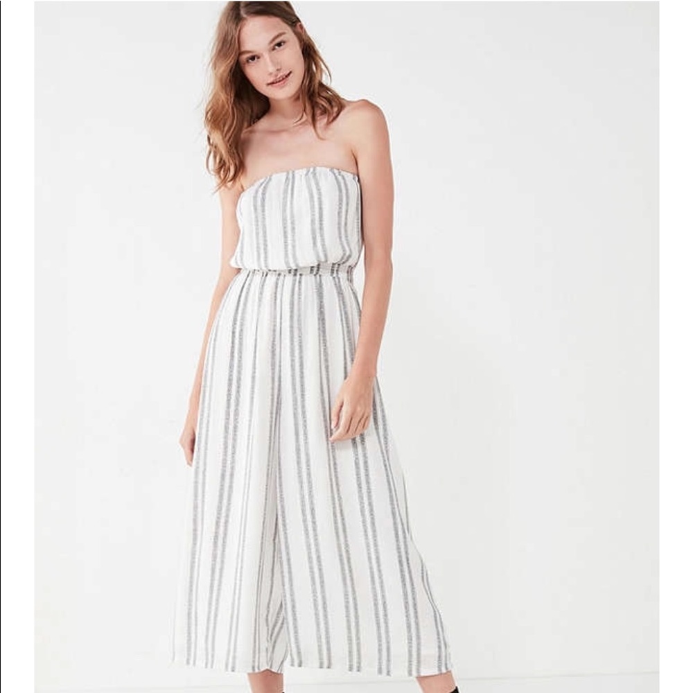 urban outfitters striped culottes romper